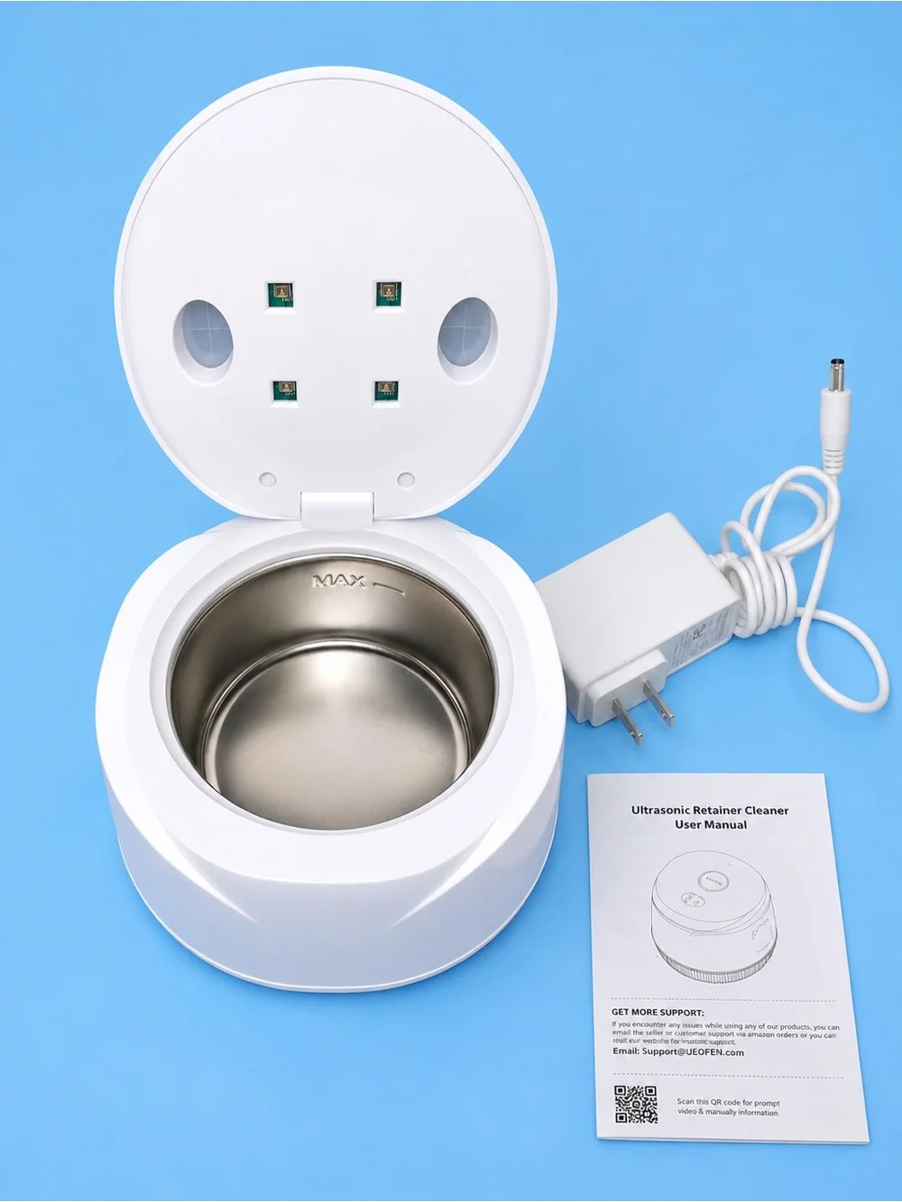 Ultrasonic Retainer, Jewelry Etc Cleaner - White NIB Retail $39